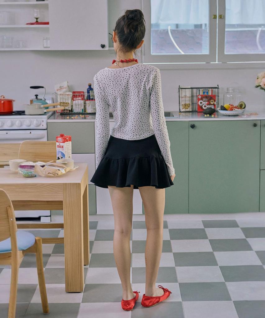 Jun Jun Space Mini Flare Skirt_Black