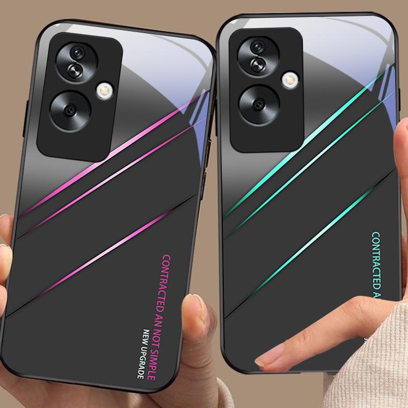 Geçişli Çatlak Kırmızı Oppo A79 5G 58 78 74 60 4G Reno 11F Realme GT 6 11 Note 50 10 C55 X2 Temperli Cam Siyah Telefon Kılıfı İçin