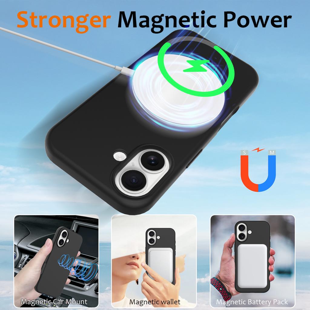 For iPhone 17 Case Compatible with MagSafe Anti-Drop Liquid Silicone Phone Cover