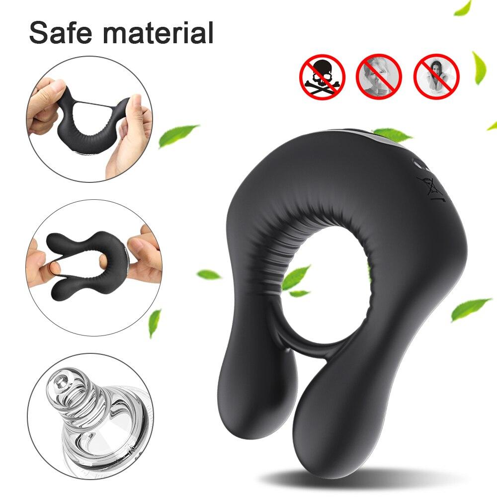 Wireless Remote Penis Ring Prolong Ejaculation Vibrating Cock Couple Resonance Testicle Vibrator Sex Toys for Men