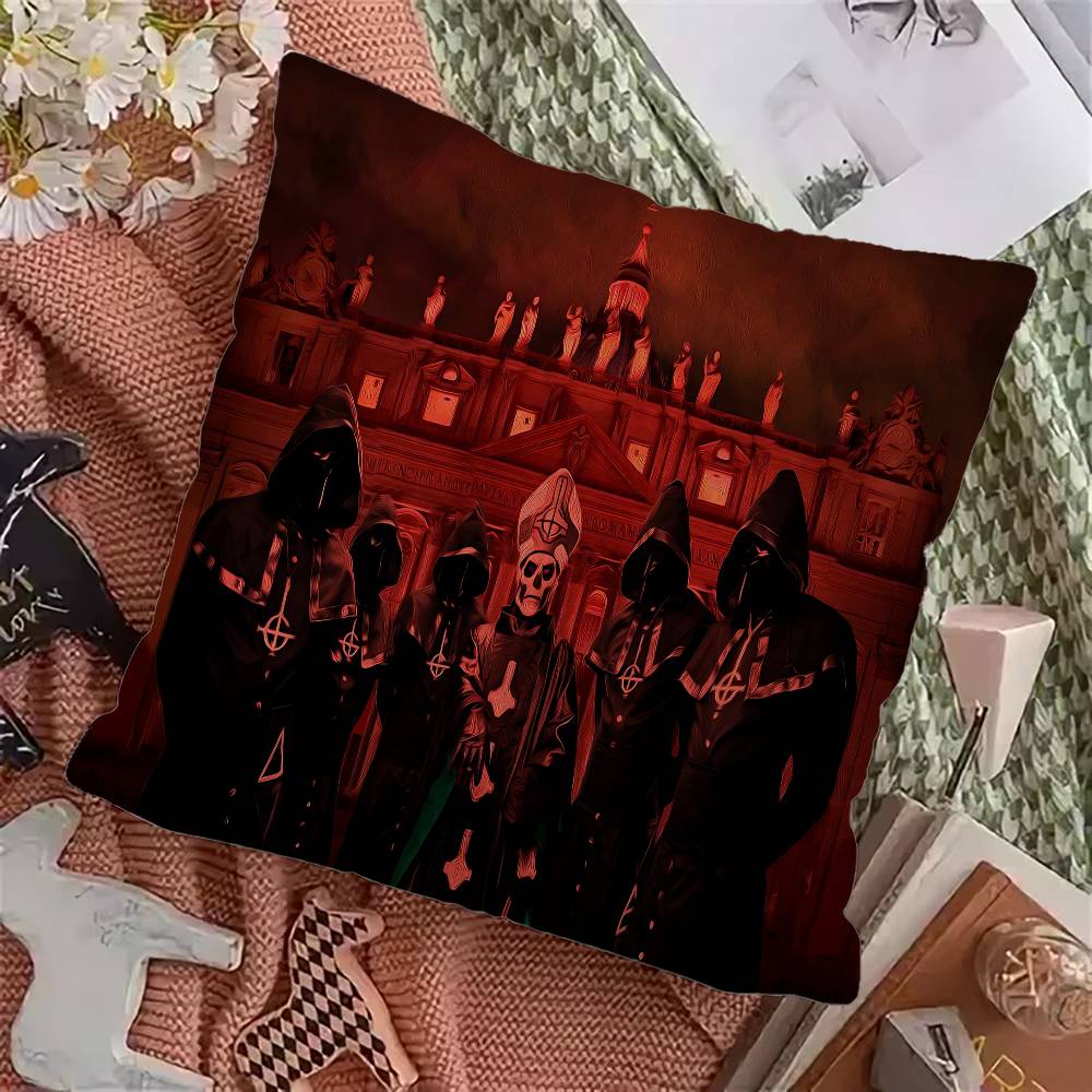

Подушка Ghost Band Подарок Украшение для дома и офиса Спальня Диван Автомобиль Наволочка 45x45 12x12Inch