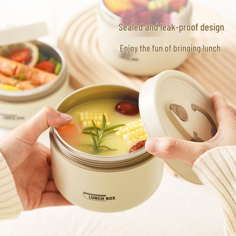 304 Stainless Steel Leak-Proof Multi-Layer Insulated Lunch Box for Office Workers & Students, Microwave Safe & Portable