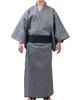 Edoten Yukata Tecido Shijira Tamanho Leve 710 L Conjunto Masculino de 2 Peças, Cinza,