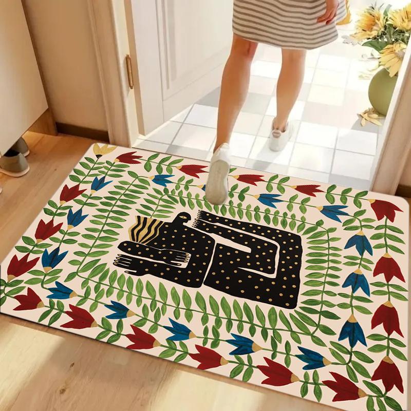 Whimsical Human-shaped Carpet Mat Rug Home Decoration with Playful Design Non-slip and Durable for Entryway Living Room Bedroom