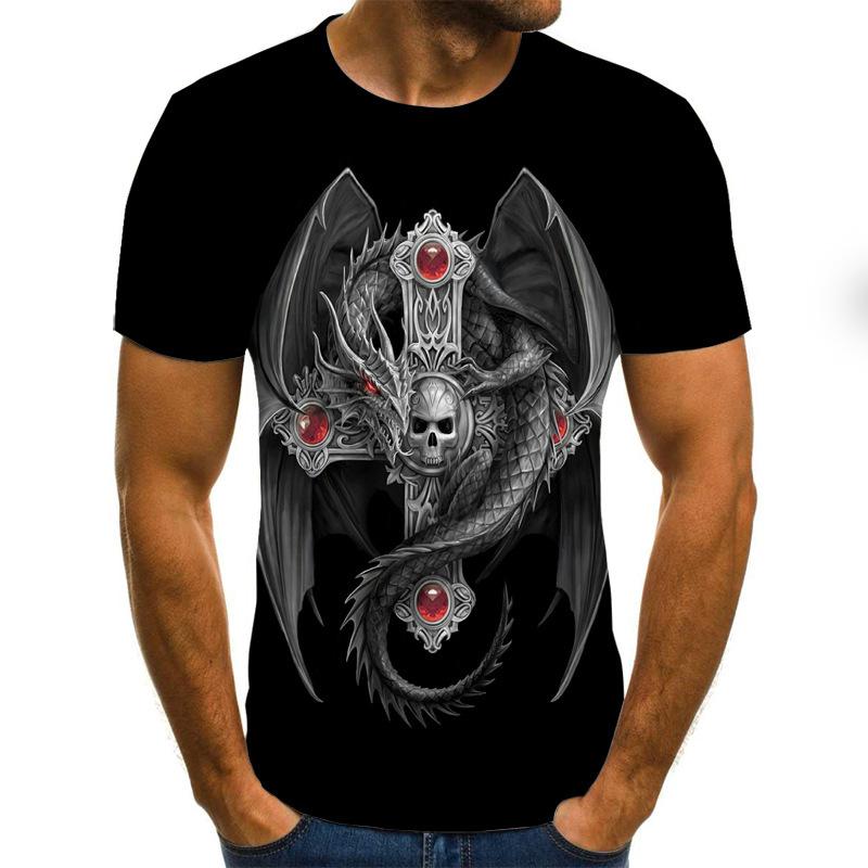 Summer Round Neck 3D Various Animals Print Top Fashionable Casual Short Sleeved Men's T-shirts