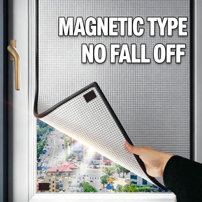 Magnetic Aluminum Foil Window Shade, Heat Insulation UV Protection Magnetic Sun Block Baffle 30x100cm