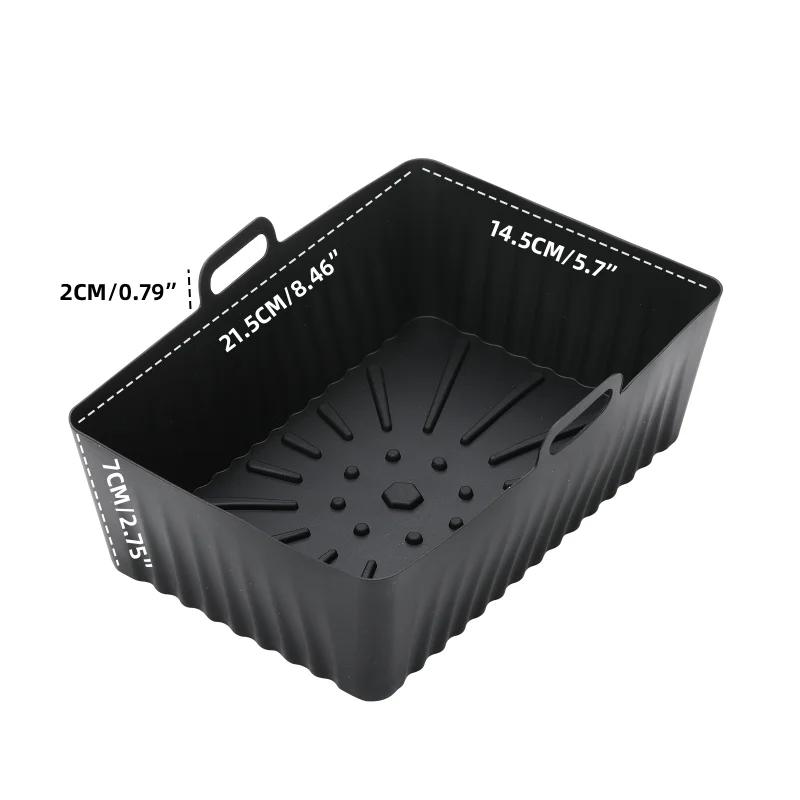 1pcs Air Fryer Silicone Tray Rectangle Oven Baking Tray Basket Reusable Liner Insert Dish for Ninja Foodi Pan Accessories