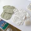 Baby Girl Summer Knit Set Short Sleeve Hollow Out Top And Shorts Breathable Casual Two Piece Outfit