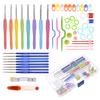 53 Pcs Crochet Hooks Set with Storage Case Ergonomic Handles Crochet Hook Kit Knitting Needles Weave Yarn Kits DIY Hand Knitting Art Tools