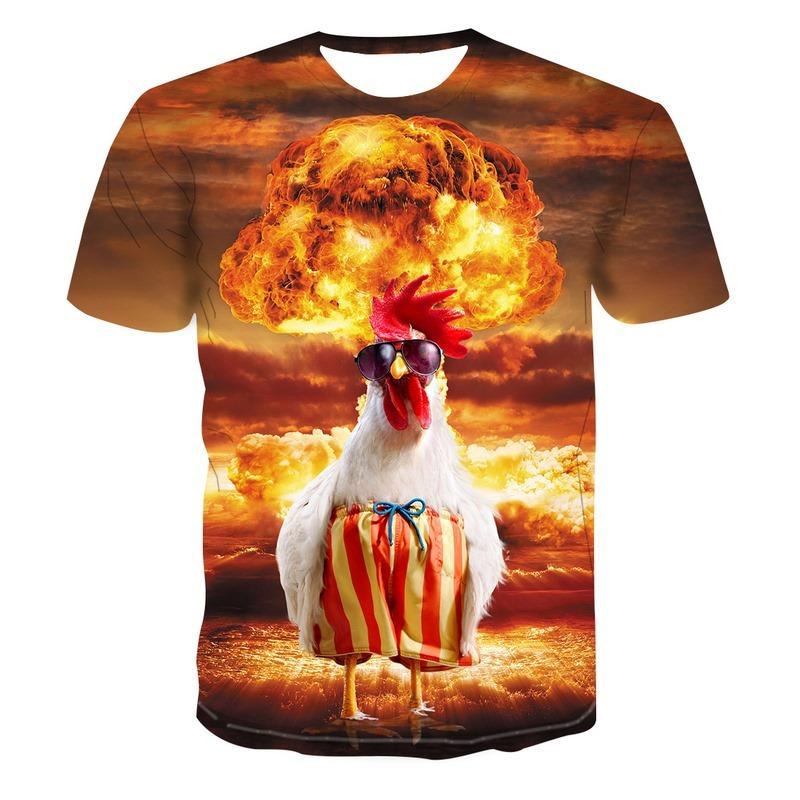 Beautiful Parrot Print Summer Short Sleeve Shirt Men's Children's T-shirt Fashion 3d Bird Pattern Round Neck Top Street Clothing