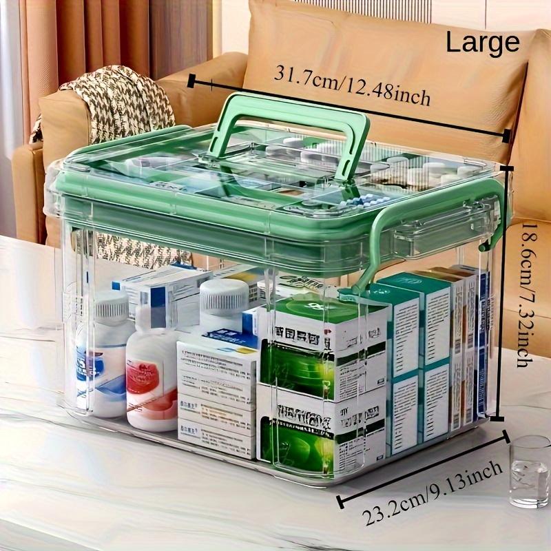 

Портативный ящик для хранения лекарств, большая вместимость, аптечка для семейного использования, простая дорожная аптечка для оказания первой помощи