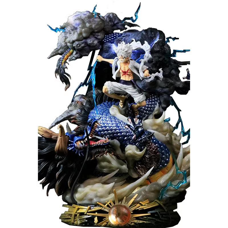 Hot Sell 23cm New Pirate King Handmade Nica Lufei Vs Longkaiduo Statue Anime Model Tide Play Ornament Handmade Holiday Beautiful Gift