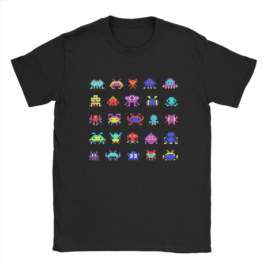 Frogger ARCADE Space Invaders Game Men's T Shirt  Unique Tees Short Sleeve Crew Neck T-Shirt Pure Cotton 6XL Clothes