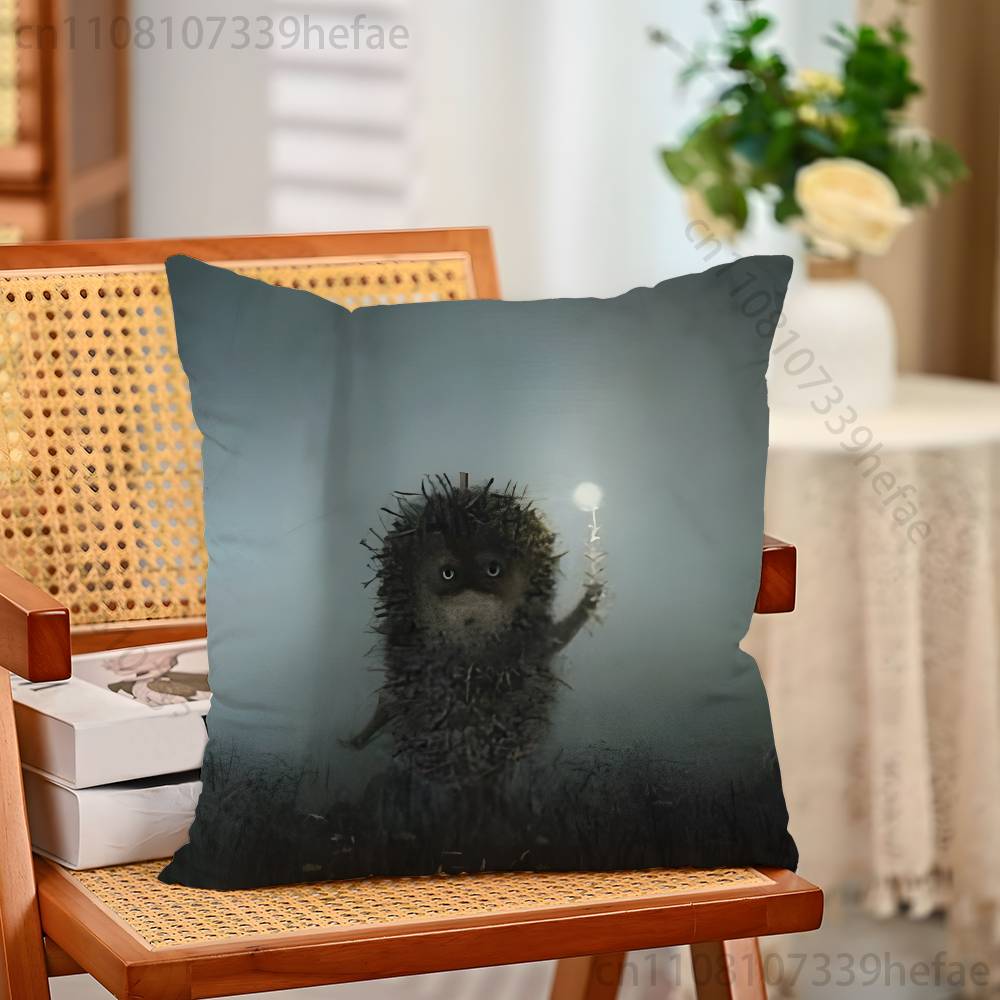 Retro Vintage Hedgehog Print Polyester Pillow Case for Valentine gift Home Sofa Cushion Cover Decoration Custom