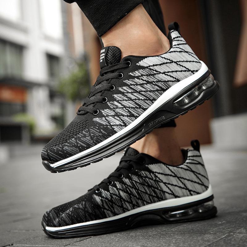 Unisex Size 46 Flyknit Mesh Running Shoes - Sports & Casual