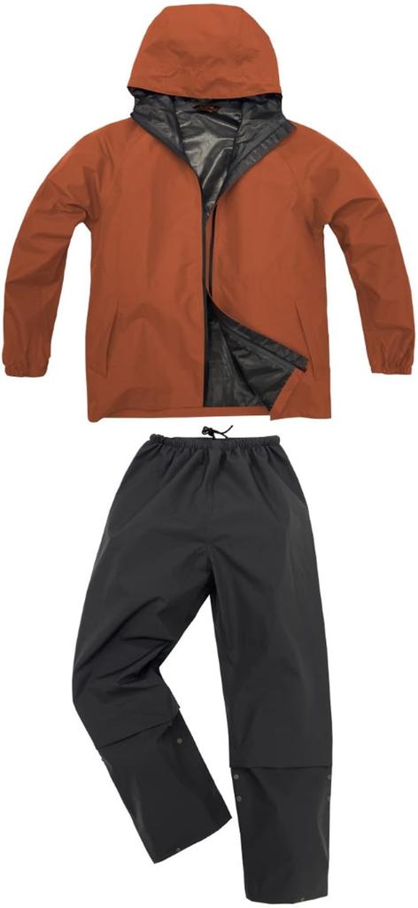 Koshin Rubber Breathable Light Rain Suit Storm Buster H1100BC Brick Size L B-1100