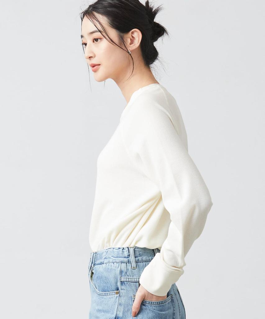 LL Bean Unshrunkable Mini Waffle Long Sleeve Crew US Fit Natural 1000002500 Women's Tee, Neck, Petite, XS, Tan,