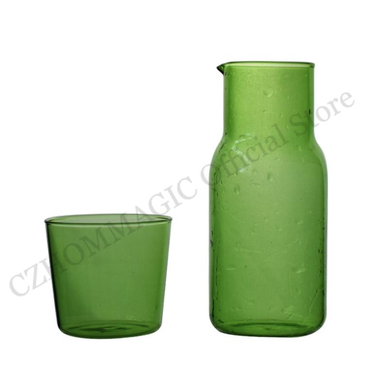 550ml Transparent Candy Color Glass Teacup Set Nordic Heat-Resistant Milk Juice Cool Drinking Cup With Tea Pitcher Water Bottle