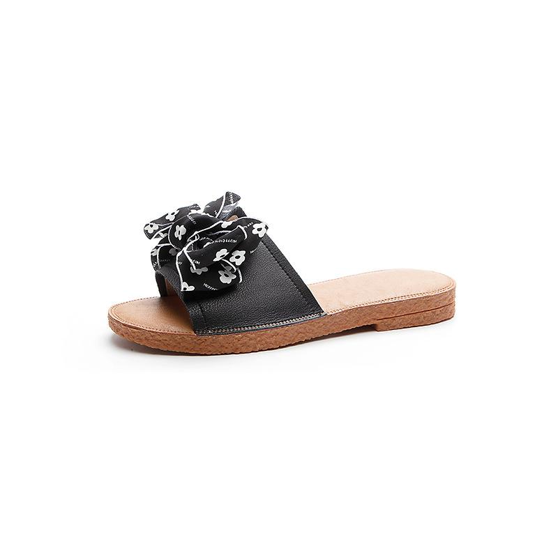2025 new summer women's slippers first layer cowhide outer wear sandals home casual height increase beef tendon flat soft sole sandals