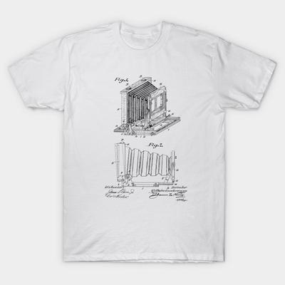 T-shirt Dames Camera Vintage Patent Tekening Harajuku Print Kawaii T-shirt Zomer Korte Mouw Dames T-shirt Top Tee