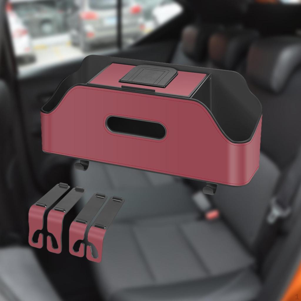Car Seat Back Organizer Tissue Box 2 Cup Holder Convenient Keep Easy Installation with Hooks Hanger