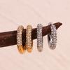 MamacitaSlay Classic Diameter 20mm Half Inlaid Zircon Gold Silver Color Hoops Women Stainless Steel Earrings Jewellery Women