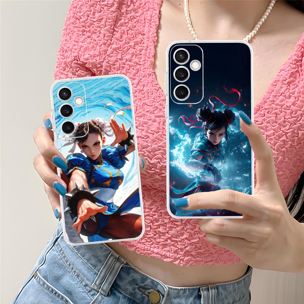 Street Fighter Chunli Phone Case for Samsung Galaxy S25 S24 S23 S22 S21Plus FE Ultra Clear Colorful Cover Cover Smartphone
