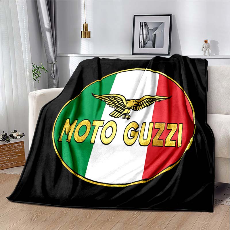 3D Retro Motorcycle G-Guzzi Flannel Printed Blanket Home Sofa Bed Warm Oversized Home Bedding Office Picnic Gift Soft Blanket