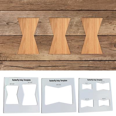 Schmetterlingsschlüssel-Einlage-Schablone Set Fräser-Nuten-Hilfswerkzeug Nutenfräser Holz Schmetterlingskrawatte Perfekte Schmetterlingskrawattenverbindung Holzbearbeitungswerkzeug