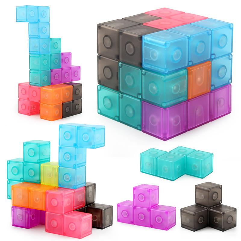 6Cm Magnetic Rubik'S Cube Third-Order Puzzle Diy Tetris Building Block Rubik'S Cube Toy Tutorial