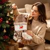 Christmas Scene Setup Decor Large Stockings, Santa Snowman Elk Design Plush Hanging Bag, Xmas Tree Pouches Rustic Plaid Socks for Fireplace