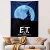 E.T. The Extra Terrestrial Movie Poster Tapestry Wall Hanging, Spielberg Sci-Fi Film Art, Retro Wall Decor for Bedroom Living Room Dorm