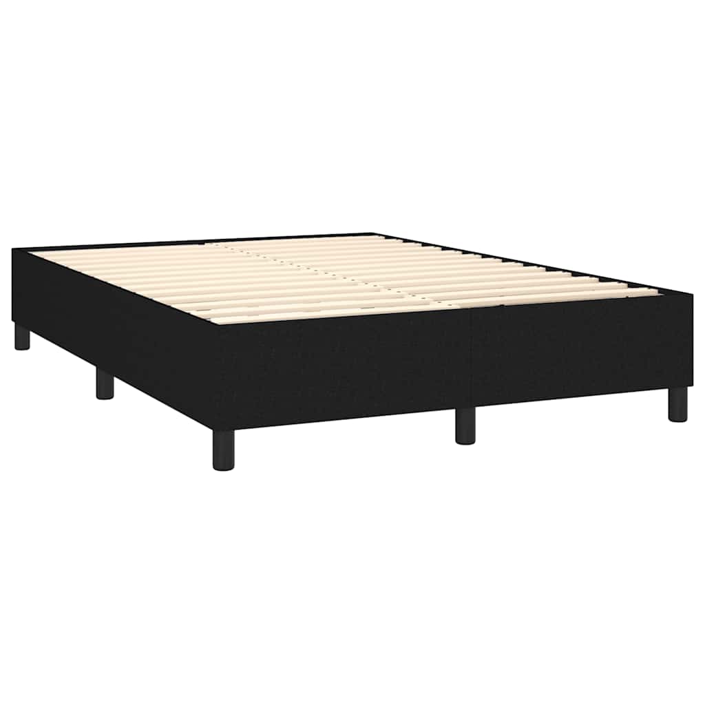 Box Spring Bed with Mattress Black 140 x 200 cm Fabric