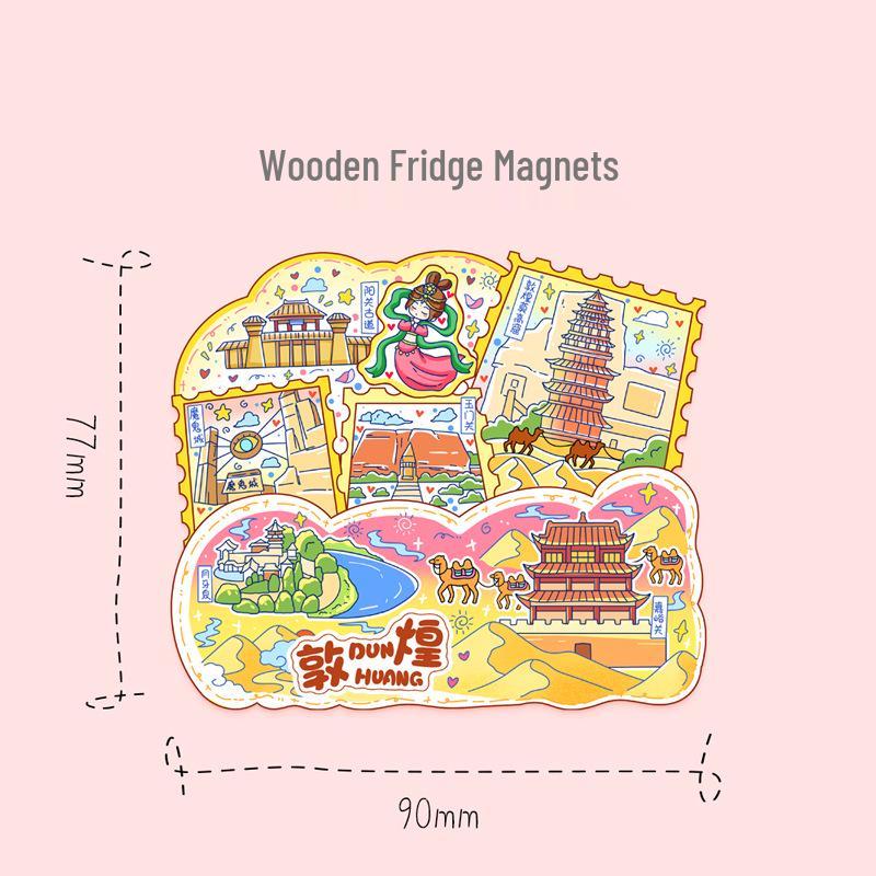 

Dunhuang City 3D Wooden Refrigerator Magnet - China Landmark Souvenir