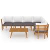VidaXL Garden Furniture Set 7 Pcs with Cushions Solid Acacia Wood