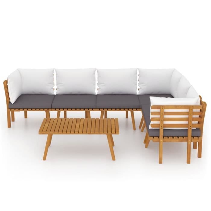 VidaXL Garden Furniture Set 7 Pcs with Cushions Solid Acacia Wood