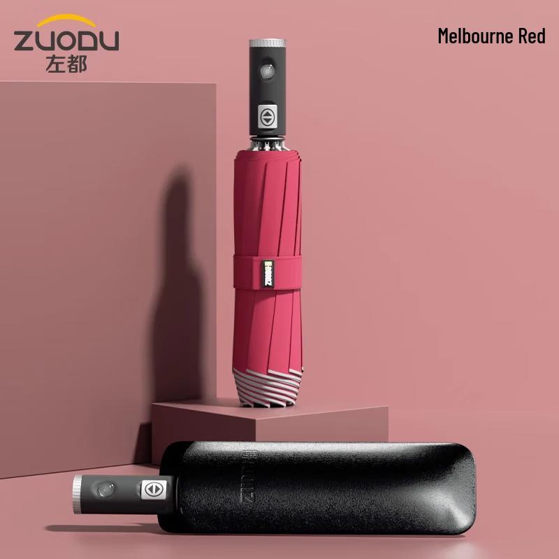 ZUODU Fully Automatic Reverse LED Folding Umbrella