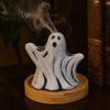 Aromatherapy Ghost Statue Incense Holder, Halloween Cute Ghosts Scents Burner, Resin Unique Burner Waterfall Backflow Decorative Home Desktop