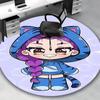 1 Stück Anime-Design Tiger Hoodie Runder Teppich - Bürostuhlmatte, Rutschfester Teppich für Heimdekoration, Saisonales Geschenk, Geeignet für Büro, Wohnzimmer