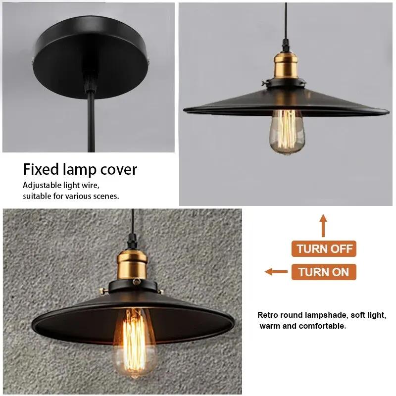 Vintage Pendelleuchte Dekoration Salon Edison Loft Stil Vintage Industrielle Retro Pendelleuchte E27 Halter Eisen Restaurant Lichter
