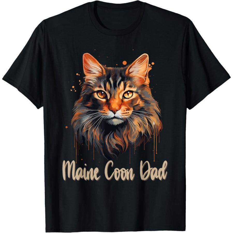 Maine Coon Cat Daddy Cat Dad Dad Pets Family Men Women T-Shirt XXXXXL чёрный