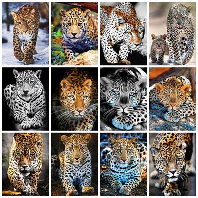 Voll Quadratisches/Rundes Diamantmalerei Mosaik Leopard 5d DIY Stickerei Kreuzstich Tier Heimdekor