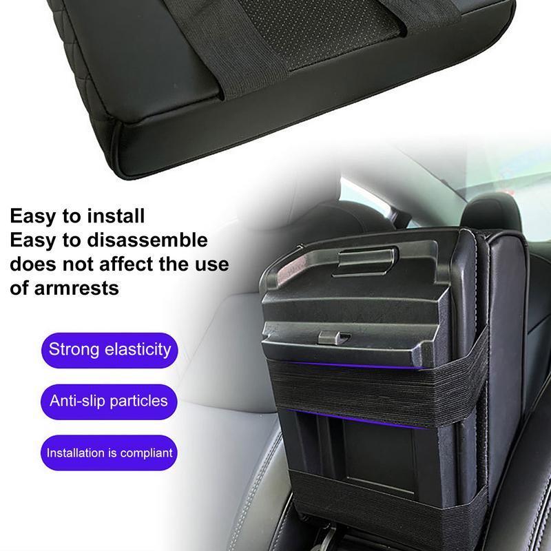 Portable Auto Center Console Armrest Pillow PU Leather Armrest Cushion Pads Car Armrest Height Cover Interior Replacement Parts