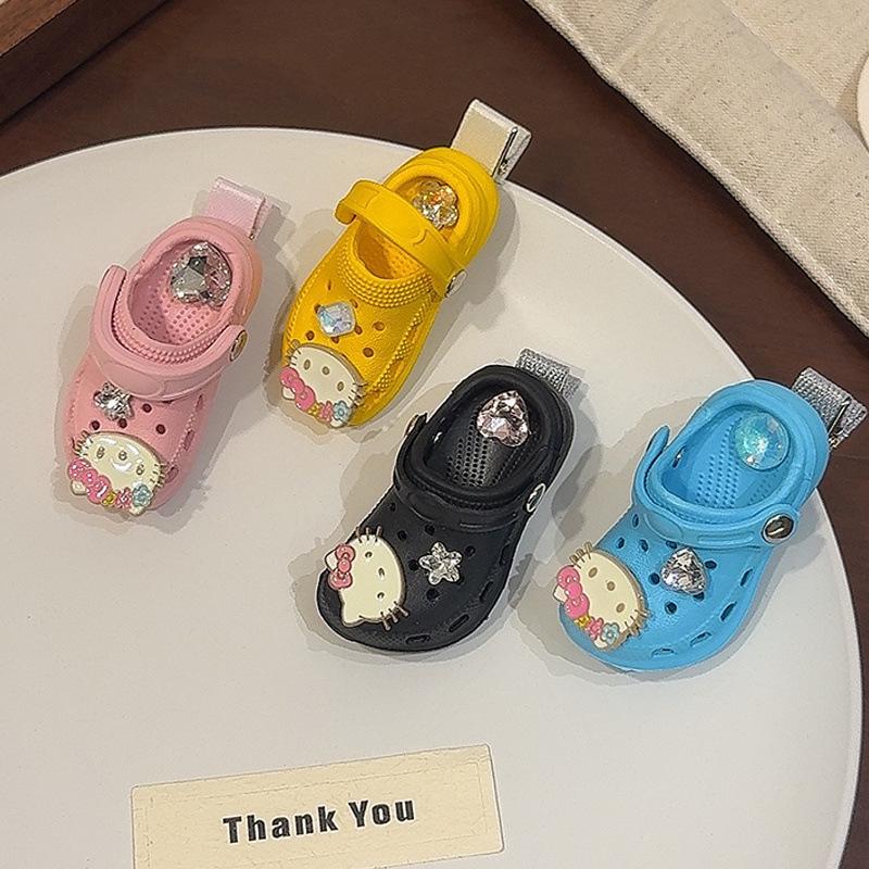 Hello Kitty Duckbill Hair Clips Creative Pink Diamond Slippers Hair Clips Women'S Luxury Side Clip Hair Accories Hairpins