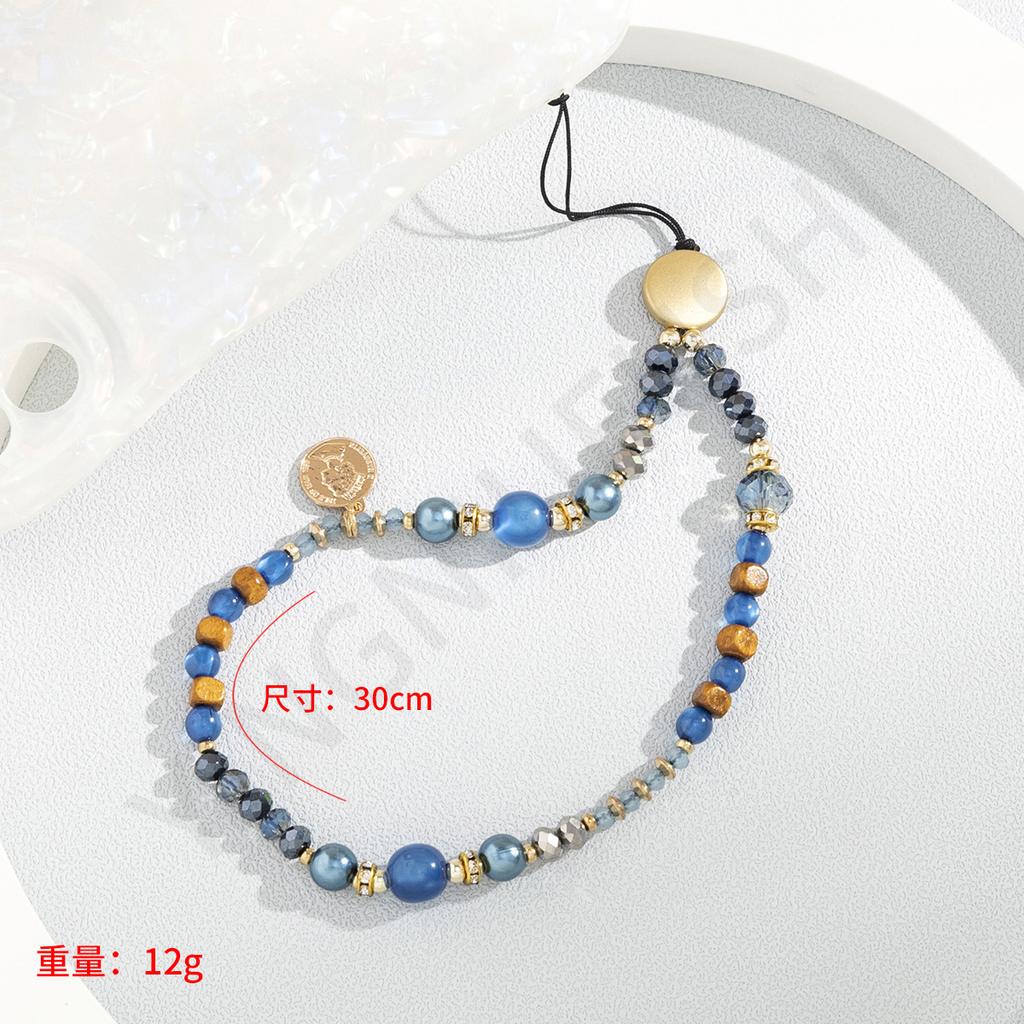 Bohemian mobile phone chain short wrist rope lanyard creative crystal beaded mobile phone anti-drop rope spot