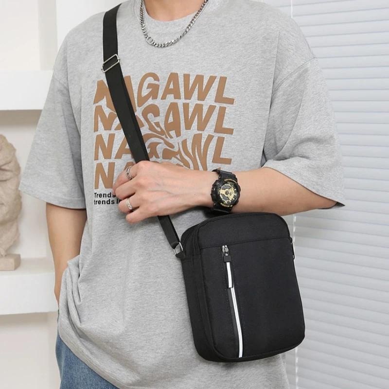 Large Capacity Crossbody Bag For Men Durable Casual Nylon Waterproof Handbag Messenger Bag Travel Male Shoulder Bag