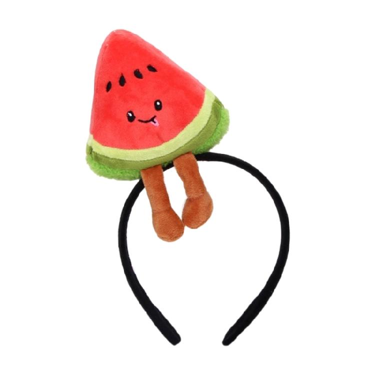 Makeup Hair Headband with Plush Watermelon Accent Soft Costume Accessory Face Washing Hair Hoop for Kids Adults and Event