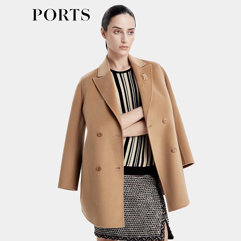 PORTS Women's Wool Cashmere Blend Mid-Length Coat