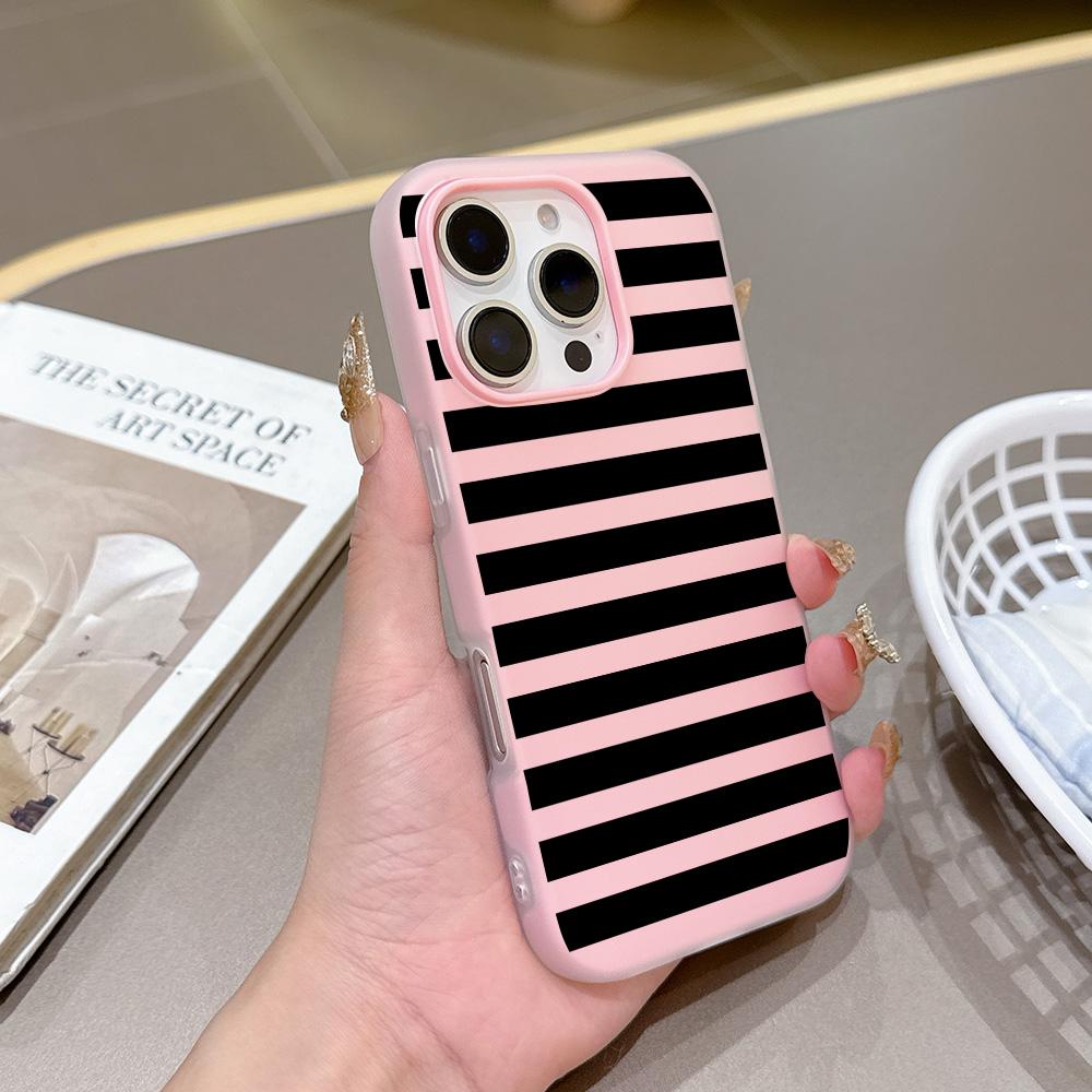 Matte Candy Color 2 in 1 Phone Case for Redmi Note A5 A3 15 14 14C 13 13C 12 12C 11 A1 10 9T 9A 9 Pro 4G 5G Fashion Black Lines