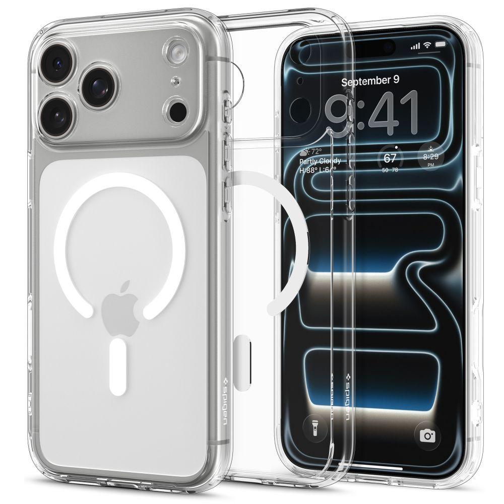 Skyddande fodral för iPhone 17 Pro Ultra Hybrid MagSafe - genomskinligt-vitt